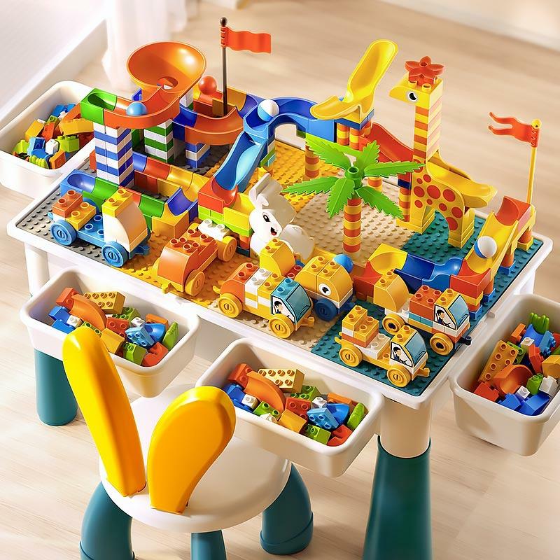 Educatief Speelgoed Voor Kinderen |   Multifunctionele Speelgoedtafel Voor Kinderen Met Blokken – Geschikt Voor Jongens En Meisjes Van 3 Tot 6 Jaar – 4 Grote Blokken En 5 Educatieve Puzzelspellen. Educatief Speelgoed Voor Kinderen Educatief Speelgoed Voor Kinderen