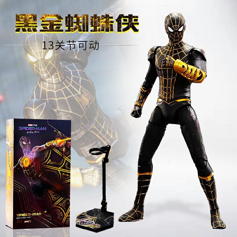 Kinderanime Speelgoed |   Anime Figuren 3E Generatie Zwart-Gouden Doodse Doodskop Spiderman Actiefiguur Speelgoed Voor Jongens Deadpool Zwarte Panter Kinderanime Speelgoed Kinderanime Speelgoed