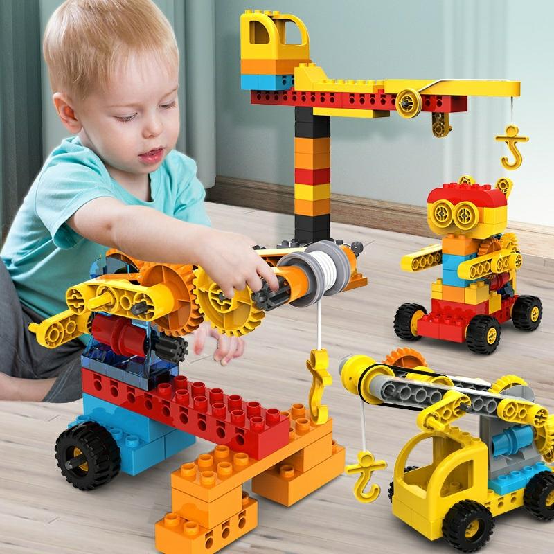 Kinderen Bouwblok Speelgoed |   Grote Bouwstenen Met Mechanische Tandwielen Voor Kinderen – Educatief En Puzzel Speelgoed Voor Jongens Van 3-6 Jaar, Perfect Als Verjaardagscadeau. Kinderen Bouwblok Speelgoed Kinderen Bouwblok Speelgoed