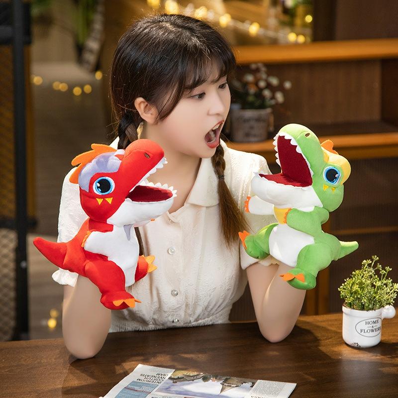 Kinderpluche Speelgoed |   Schattige Realistische Dinosaurussen Handpop T-Rex Met Open Mond Pluche Speelgoed Voor Kinderen, Podiumaccessoires En Cadeau Knuffel. Kinderpluche Speelgoed Kinderpluche Speelgoed