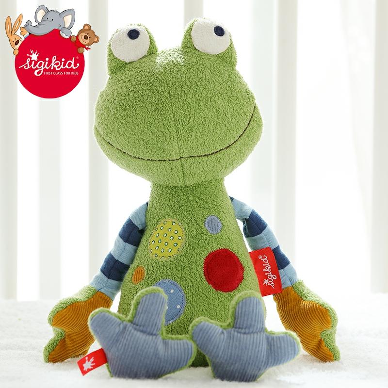 Kinderpluche Speelgoed |   Sigikid Duitse Schattige Groene Kikker Knuffel Speelgoed Stoffen Patchwork Kindvriendelijke Knuffel Voor Jongens En Meisjes Kinderpluche Speelgoed Kinderpluche Speelgoed