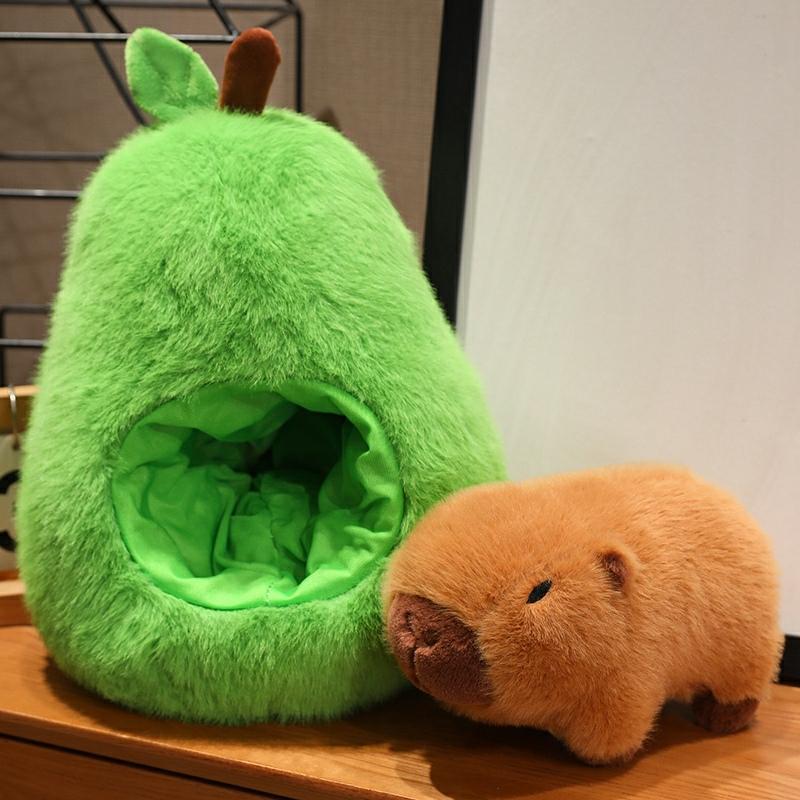 Kinderspeelgoedpop |   Capybara Knuffelpop Pluche Speelgoed Avocado Kussen Waterzwijn Knuffel Kindergeschenk Voor Vriendin Kinderspeelgoedpop Kinderspeelgoedpop