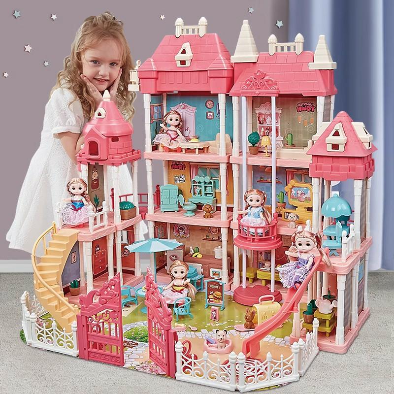 Kinderspeelgoedpop |   Kinderen Speelhuis Speelgoed Voor Meisjes Poppenhuis Prinsessenkasteel Villa Verjaardagscadeau Voor 3-6 Jaar Oud Nieuwjaar Kinderspeelgoedpop Kinderspeelgoedpop