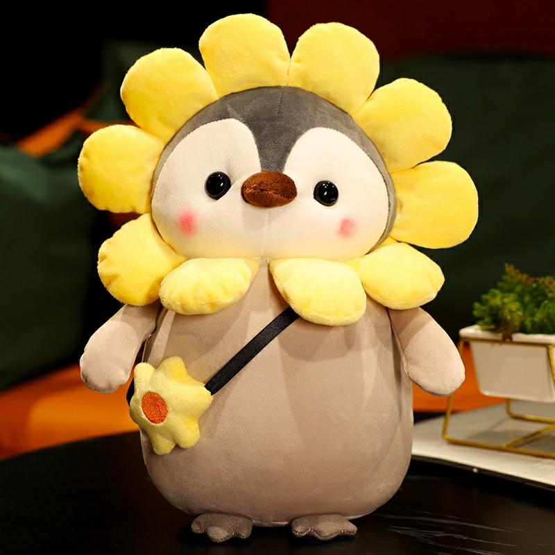 Kinderspeelgoedpop |   Schattige Zonnebloem Pinguïn Knuffel Speelgoed, Zachte Pluche Pop Voor Meisjes, Schattige Stoffen Pop Voor Kinderen, Verjaardagscadeau. Kinderspeelgoedpop Kinderspeelgoedpop