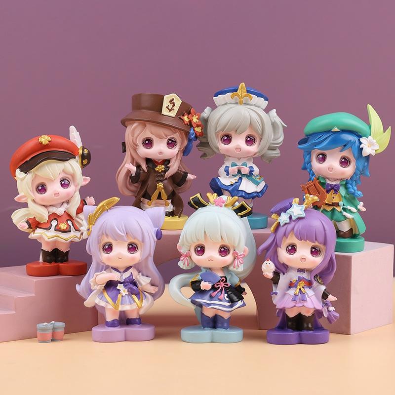 Trendy Blinddozen |   Genshin Impact Anime Cartoon Blind Box Figuren, Creatieve Verjaardagscadeaus Voor Meisjes, Trendy Desktopdecoraties En Ornamenten. Trendy Blinddozen Trendy Blinddozen